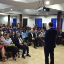 Crown Prince Haakon lectures at the University of Dili, on the UN Millennium Goals. Photo: Christian Lagaard, the Royal Court.